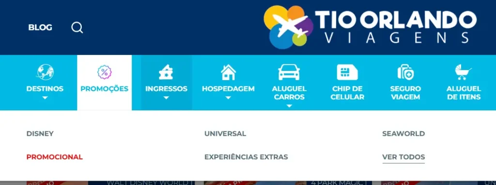 Tipos de ingressos da Disney disponíveis no Tio Orlando