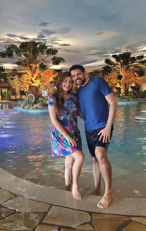 Casal no Aquamotion em Gramado