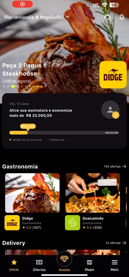 Aplicativo Prime Gourmet em Florianópolis