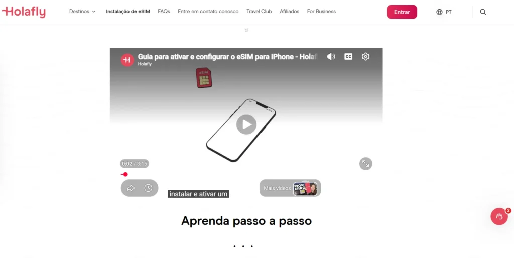 Tutoriais em vídeo da Holafly.