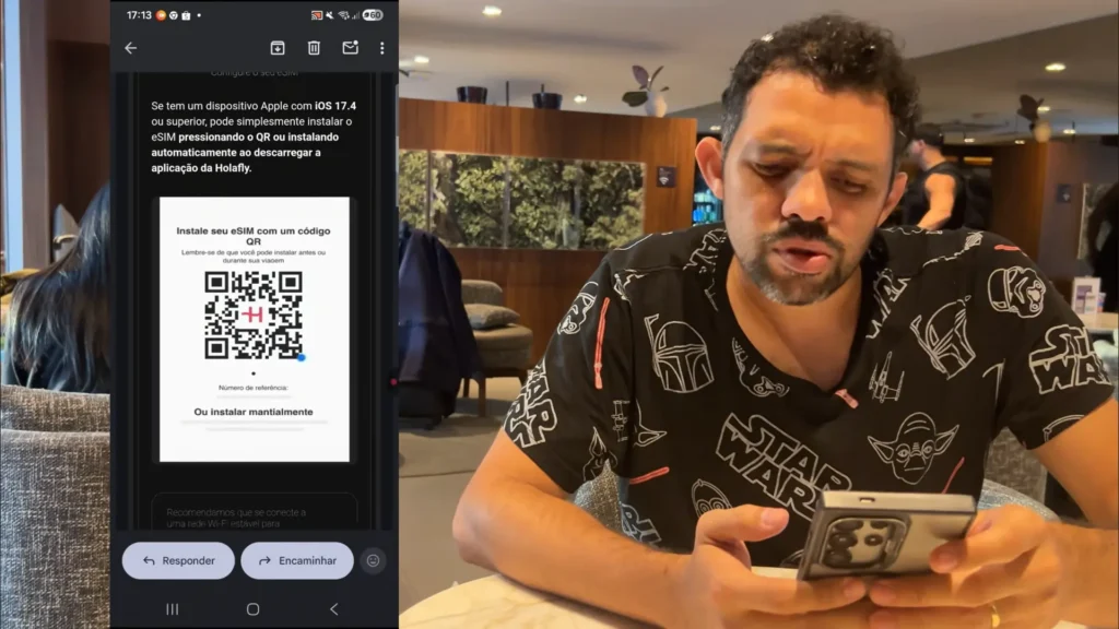 QR Code de instalação do eSIM da Holafly.